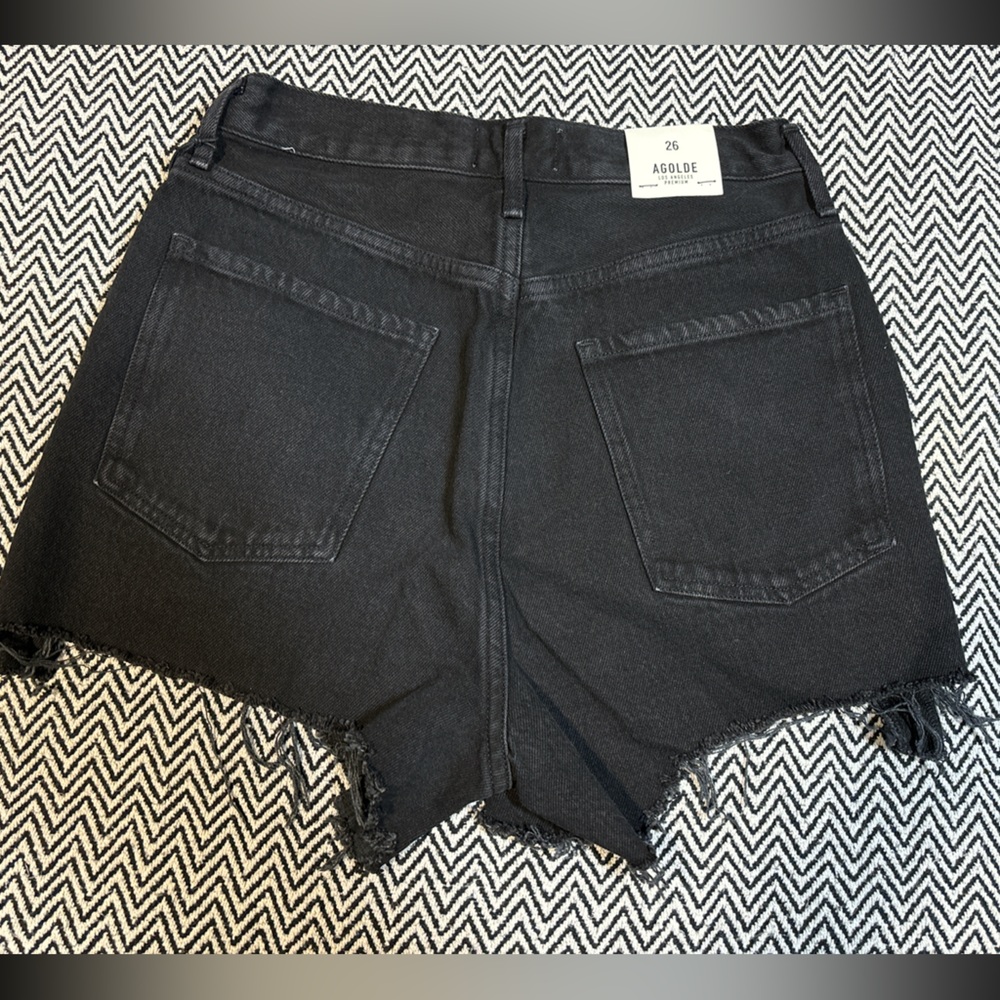 Agolde | High Rise Denim Shorts In Black | Dee Super High Rise Shorts | Sz 26 - Picture 2 of 10